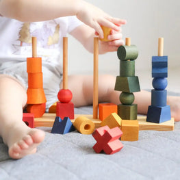 Apilable de madera Montessori XL- Hecho a mano- +12 meses- Wooden Story