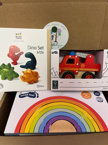 Pack aventuras en acción. Juguetes de madera. + 12 meses.