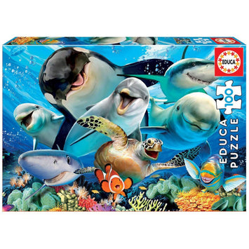 puzzle selfie bajo el agua