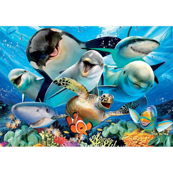 puzzle selfie bajo el agua