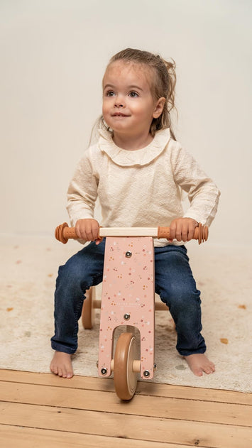 Triciclo de madera Rosa de Flores- Little Dutch