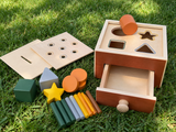 Juguete Montessori de encaje de madera – 3 formas de jugar | +12 meses