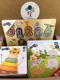 Pack Animales aventura en Safari. Juguetes de madera. + 12 meses. Small Foot.
