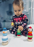 Apilable de madera de Papá Noel. Juguete ecológico y educativo +12 meses