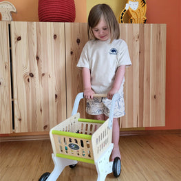 Carrito de la compra de madera TREND, Small Foot. + 24 meses