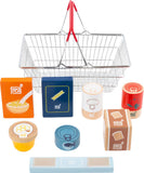 Cesta de la compra infantil de metal con alimentos de madera Small Foot  +2 años