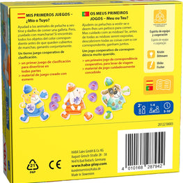 ¿Mio o tuyo? Mis primeros juegos TO GO. Juego de clasificación. +2 años