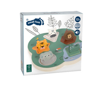 Puzle de Animales Safari 3D de madera con Sonido| Small Foot. +12 meses