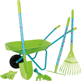 Set de jardinería infantil con carretilla Small Foot. +3 años