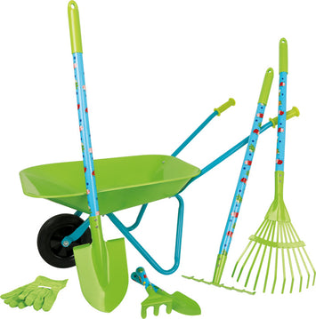 Set de jardinería infantil con carretilla Small Foot. +3 años