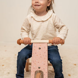 Triciclo de madera Rosa de Flores- Little Dutch