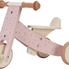 Triciclo de madera Rosa de Flores- Little Dutch